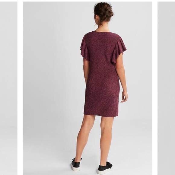 Express flutter sleeve scoop neck dress 💃🏻😍 NWT - Picture 3 of 8